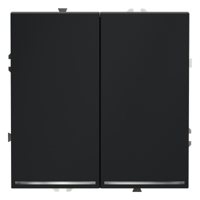 Проходной переключатель двухклавишный с подсветкой Voltum S70 VLS020407 (графит)