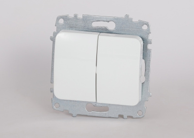 Выключатель двухклавишный ELBI Jazz 607-010200-202