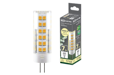 Лампа светодиодная TDM Electric G4 7W 3000K прозрачная SQ0340-0219