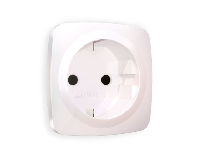 Лицевая панель для розетки с/з со шторками Ambrella Volt Omega OP2070