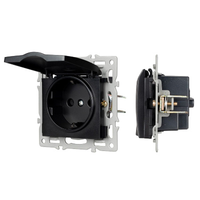 Механизм розетки влагозащищенный Arlight SCT-MCP-PL-BK (250V, 16A) 043746