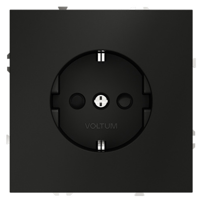 Розетка со шторками Voltum S70 VLS040208 (черный матовый)