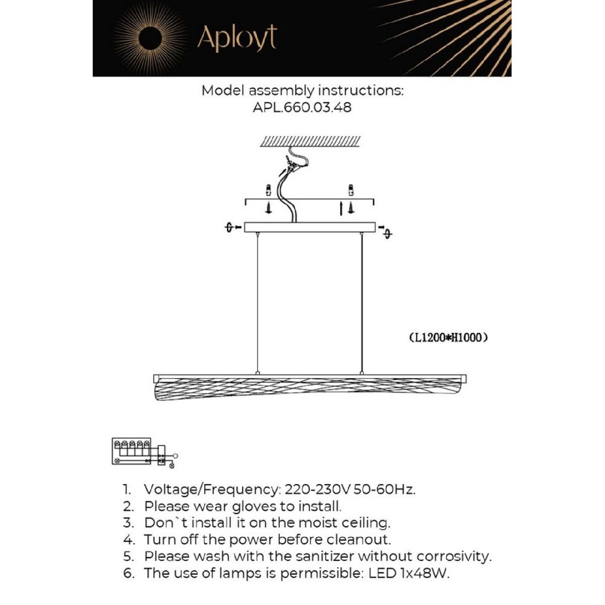 Подвесная люстра Aployt Klemens APL.660.03.48