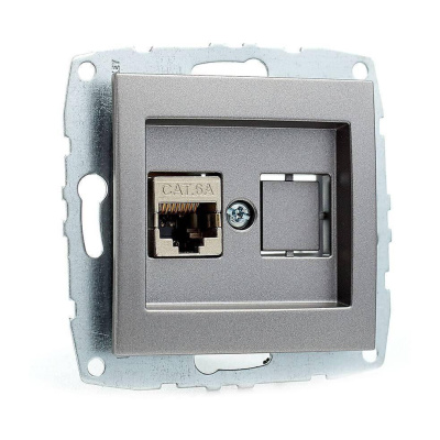 Розетка компьютерная Rj45 Cat6 Mono Electric Despina-Larissa антрацит 500-002405-125