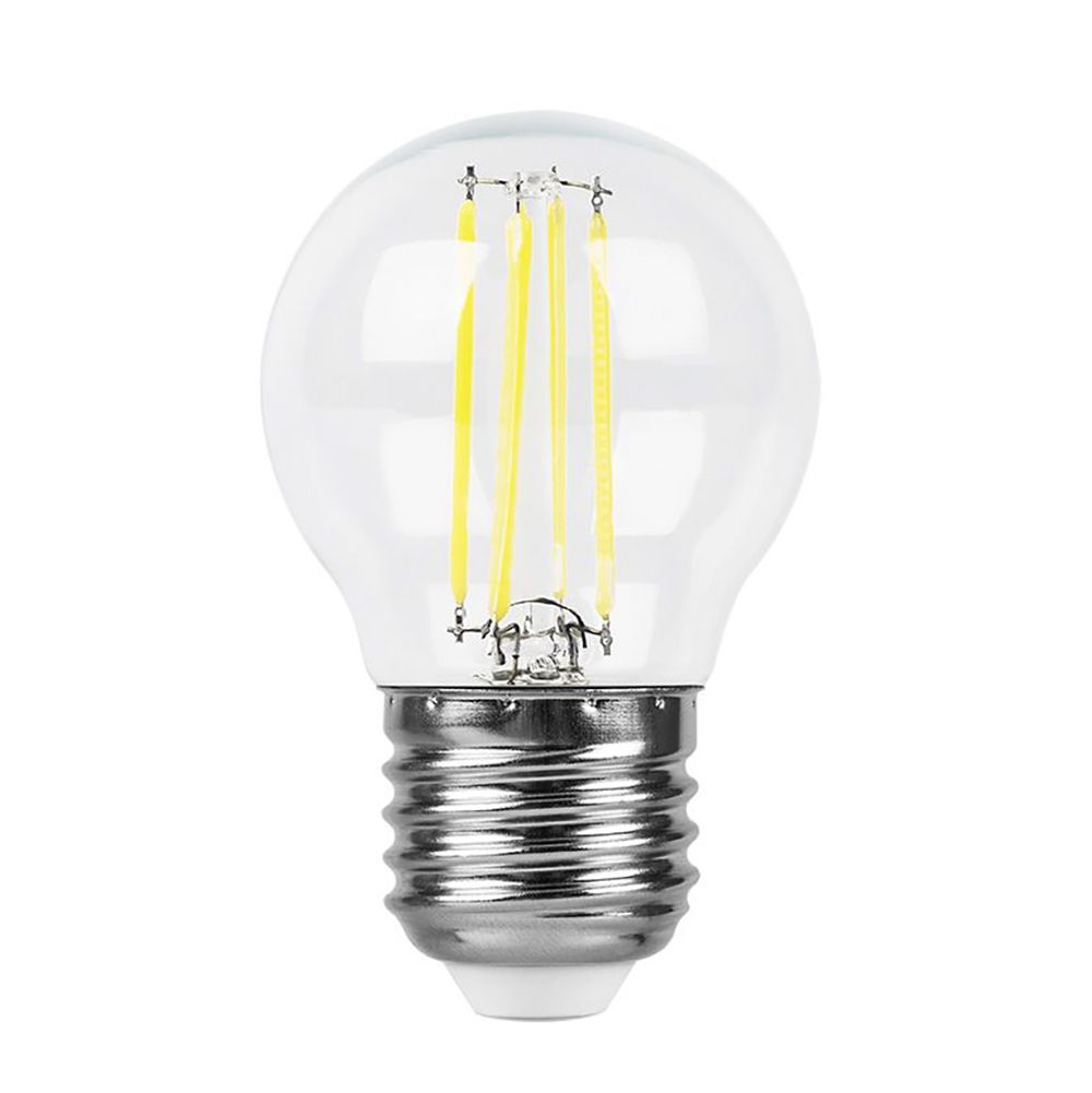 Лампа светодиодная филаментная Feron E27 7W 6400K прозрачная LB-52 38222
