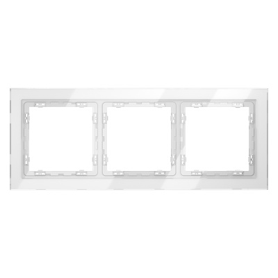 Рамка на 3 поста Voltum S70 VLS110301 (белый, стекло)
