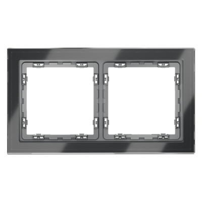 Рамка на 2 поста Voltum S70 VLS110207 (графит, стекло)
