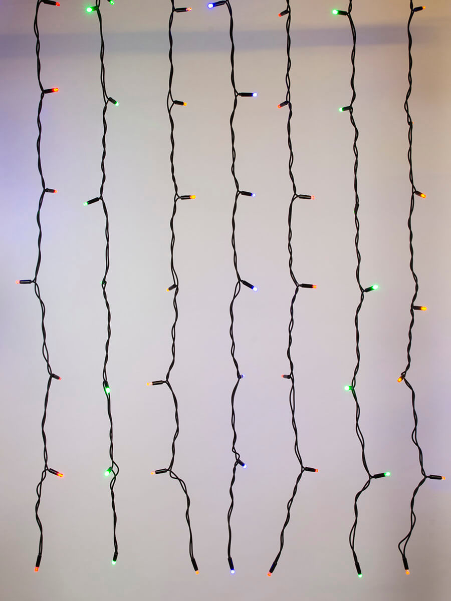 Уличная светодиодная гирлянда Uniel занавес (UL-00003937) разноцветный ULD-C2030-240/TBK Multi IP67