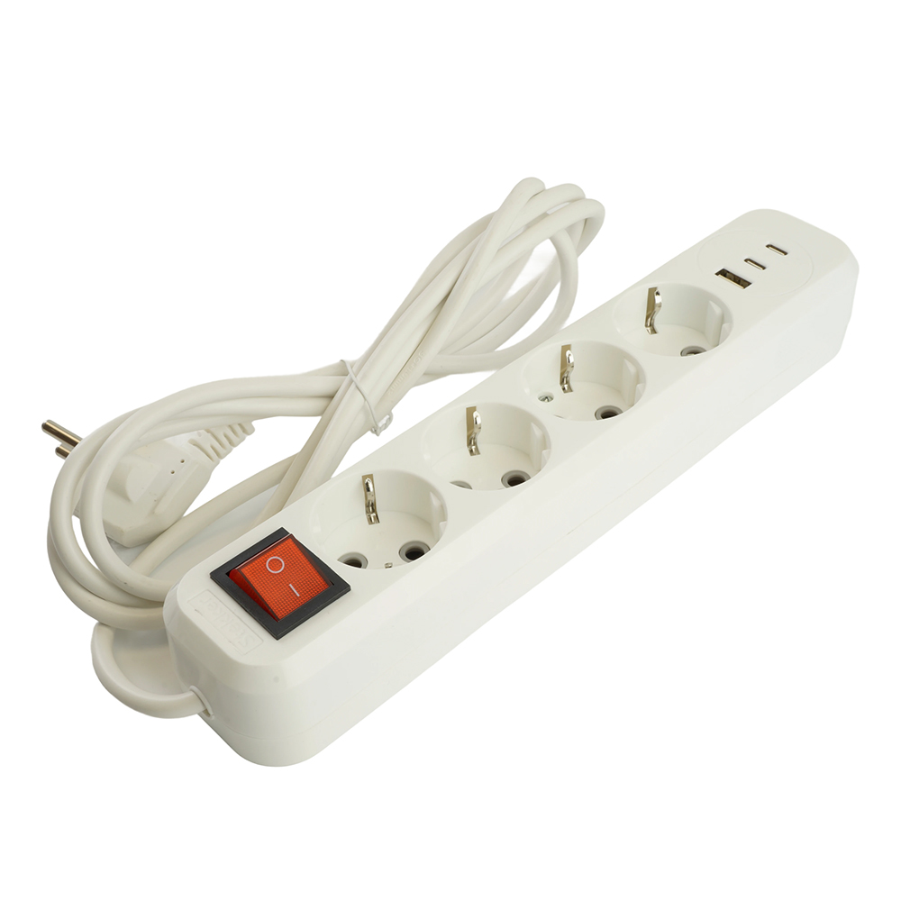 Удлинитель 4-местный с/з с выключателем Stekker Home HM071-41-02 50139