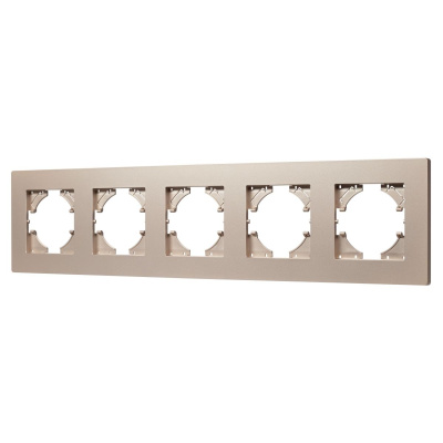 Рамка на 5 постов пластиковая Arlight FRM-PERIO-PL-5-GD 049765