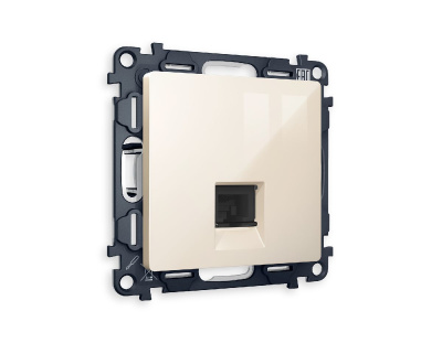 Комплект механизма телефонной розетки RJ-11(4P4C) со шторкой Ambrella Volt Alfa MA312030