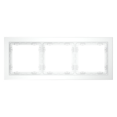 Рамка на 3 поста Voltum S70 VLS110302 (белый,матовый,стекло)