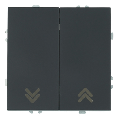 Выключатель 2-клавишный самовозвратный (механизм) Stekker Эмили 250В 10А RSW10-5113-05 черный уголь soft touch 50327