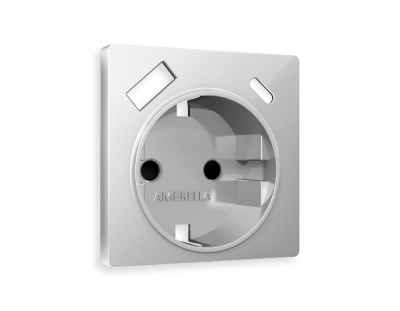 Лицевая панель для розетки с/з со шторками 2USB A+C Ambrella Volt Alfa AP4100