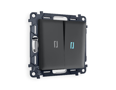 Комплект механизма 2-кл проходного выключателя с подсветкой Ambrella Volt Alfa MA904040