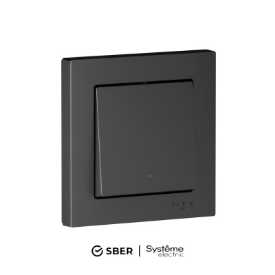 Выключатель 1-кл с подсв., Zigbee, сх.1, L+N, 10А SBER Systeme Electric AtlasDesign Smart Карбон ATN001013Z