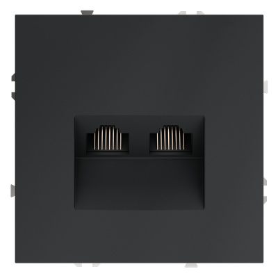 Розетка компьютерная двойная Voltum S70 VLS060207 (графит)