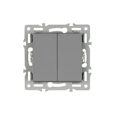 Механизм выключателя двухклавишный непроходной Arlight SWT-MK02-PL-GR (250V, 16A) 043726