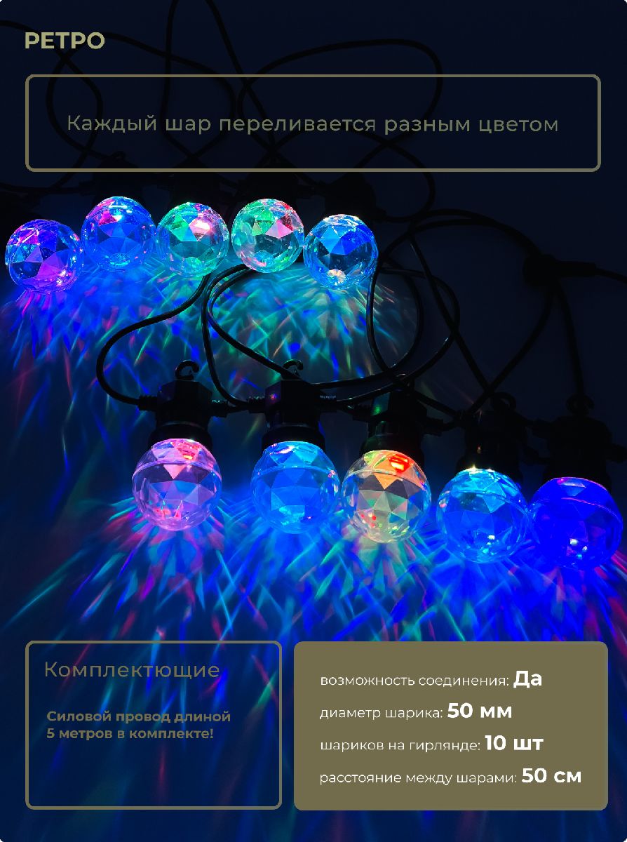 Светодиодная гирлянда Призма Laitcom (LTC) BLL10P-11-1M