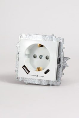 Розетка с/з зарядка (Type C+USB) ELBI Zena Vega 609-015600-334