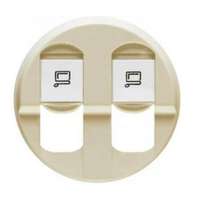 Лицевая панель Legrand Celiane розетки компьютерной 2хRJ45 слоновая кость 066236