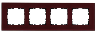 Рамка 4-постовая стекло цвет Гранатовый Jasmart G1004GH