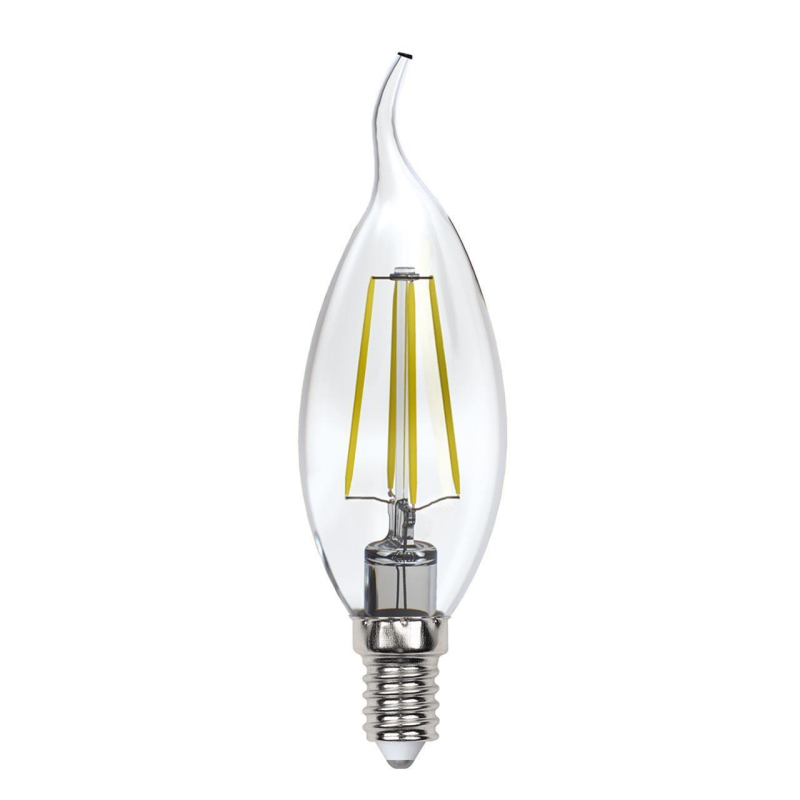 Лампа светодиодная филаментная (UL-00005903) Uniel E14 13W 3000K прозрачная LED-CW35-13W/3000K/E14/CL PLS02WH