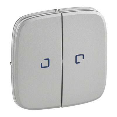 Лицевая панель Legrand Valena Allure выключателя двухклавишного с подсветкой алюминий 755227