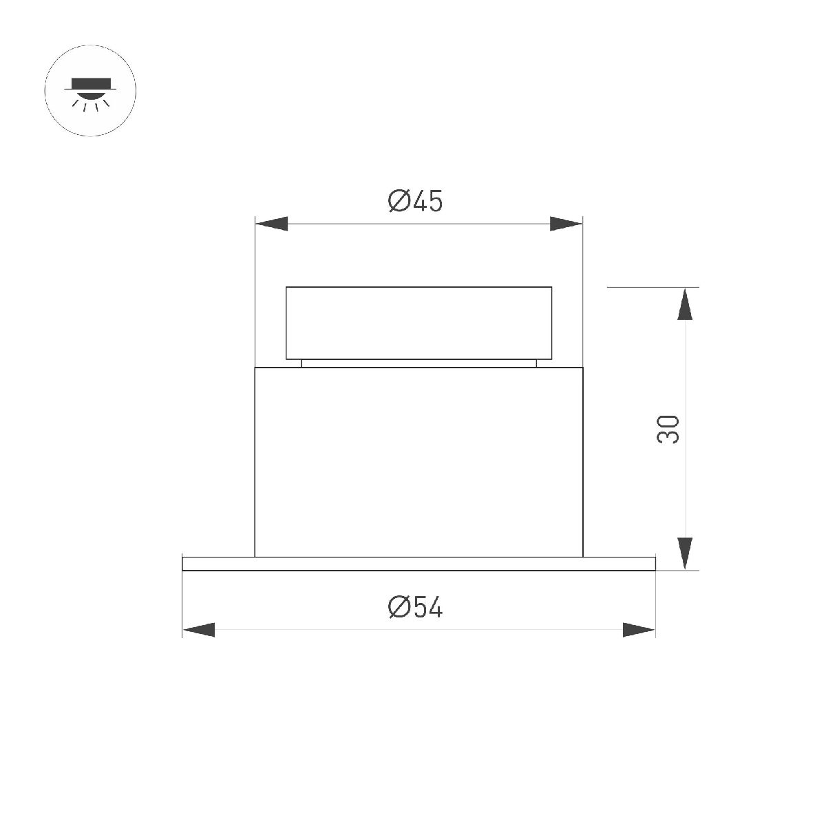 Встраиваемый светильник Arlight MS-GLORY-BUILT-R54-5W Day4000 (NI, 38 deg, 230V) 047288