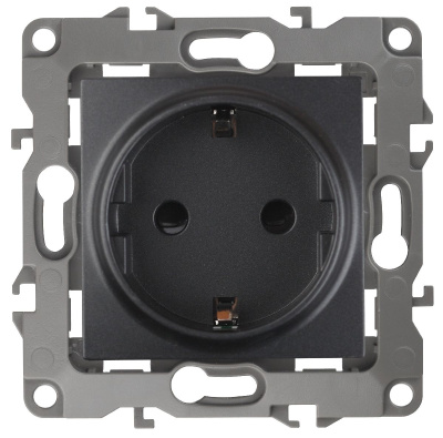 Розетка 2P+E Schuko со шторками Эра 12-2102-05 Б0014691