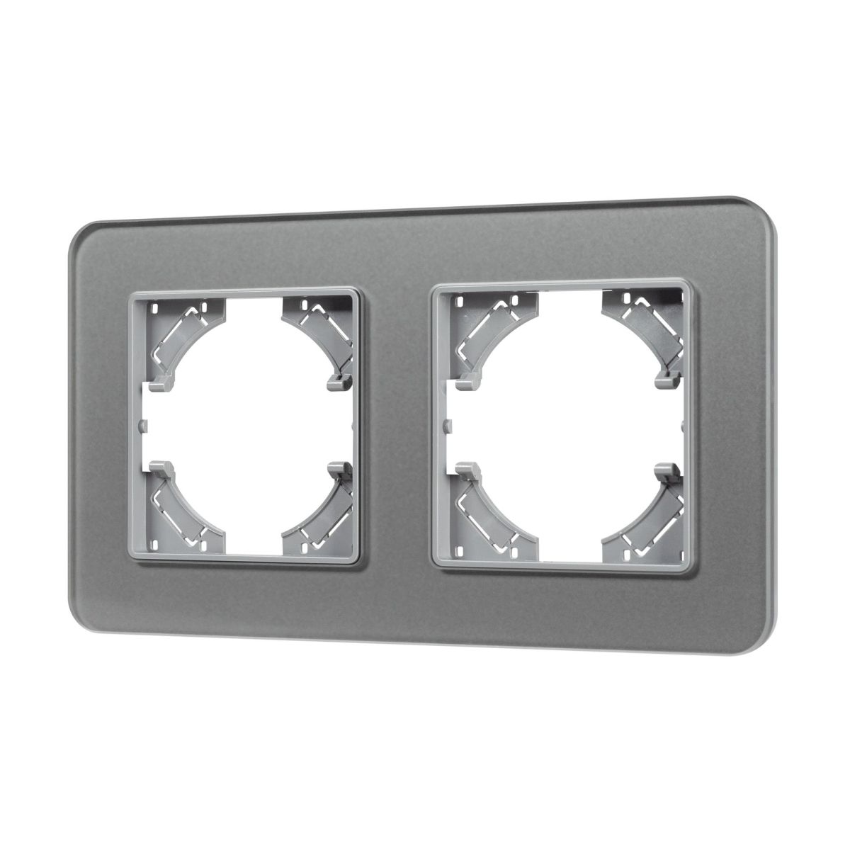 Рамка на 2 поста стеклянная Arlight FRM-OMALI-SFGS-2-GR 049710