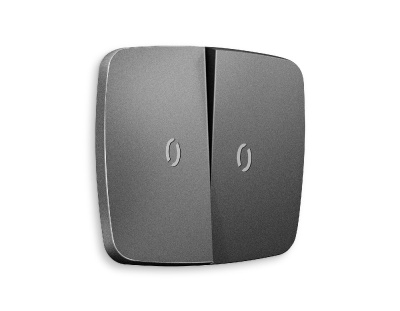 Лицевая панель для выключателя двухклавишного с подсветкой Ambrella Volt Omega OP6540