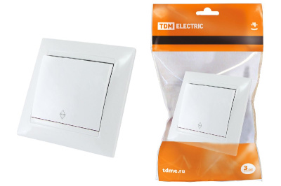 Выключатель одноклавишный на 2 направления Лама TDM Electric SQ1815-0006
