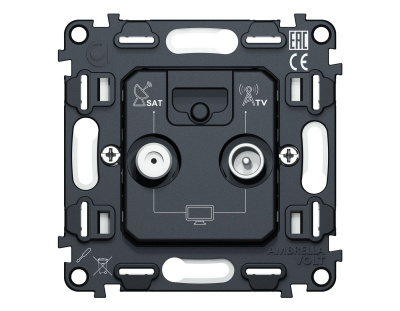 Механизм розетки TV оконечной + SAT 5-862MHz 3.5dB/950-2150MHz 3.5dB QUANT Ambrella Volt VM217