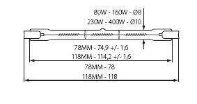 Галогеновая лампа Kanlux J-400W R7s 400W 2700К 8503