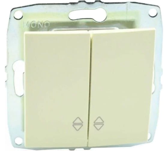 Выключатель двухклавишный проходной Mono Electric Despina-Larissa 10А 250В крем 500-001723-111