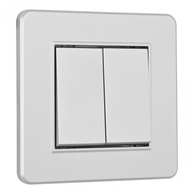 Выключатель двухклавишный Arte Milano SET16-1-30-2 silver