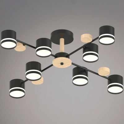 Люстра на штанге Reluce 68730-0.3-08 GX53 BK+WOOD