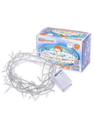 Светодиодная гирлянда TDM Electric СГ100Б10 250V белая 8 режимов SQ0361-0039