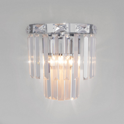 Настенный светильник Eurosvet Elegante 10130/1 хром/прозрачный хрусталь Strotskis a060645