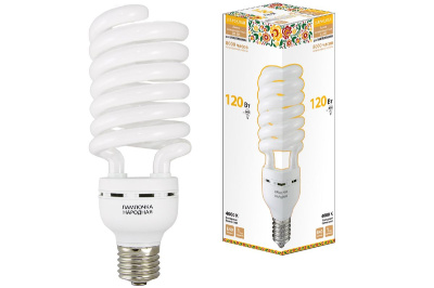 Лампа люминесцентная TDM Electric Народная E40 120W 4000K матовая SQ0347-0049