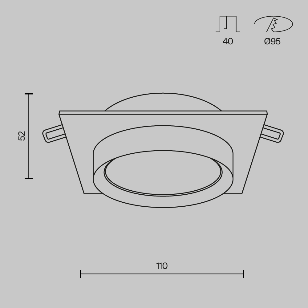 Встраиваемый светильник Maytoni Technical Hoop DL086-GX53-SQ-BG