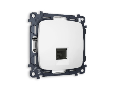 Комплект механизма компьютерной розетки RJ-45(8P8C) CAT6 со шторкой Ambrella Volt Omega MO132010