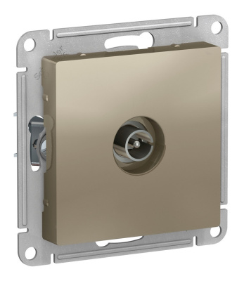 Розетка антенная одиночная TV коннектор, механизм Systeme Electric AtlasDesign Шампань ATN000593