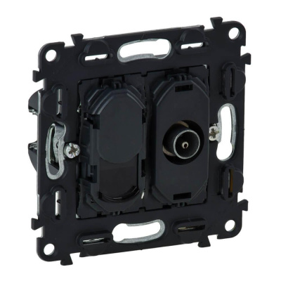 Розетка TV-+ RJ45 Legrand Valena Мех In Matic c топологией звезда 753055