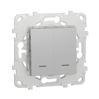 Выключатель двухклавишный Schneider Electric Unica New NU521130N