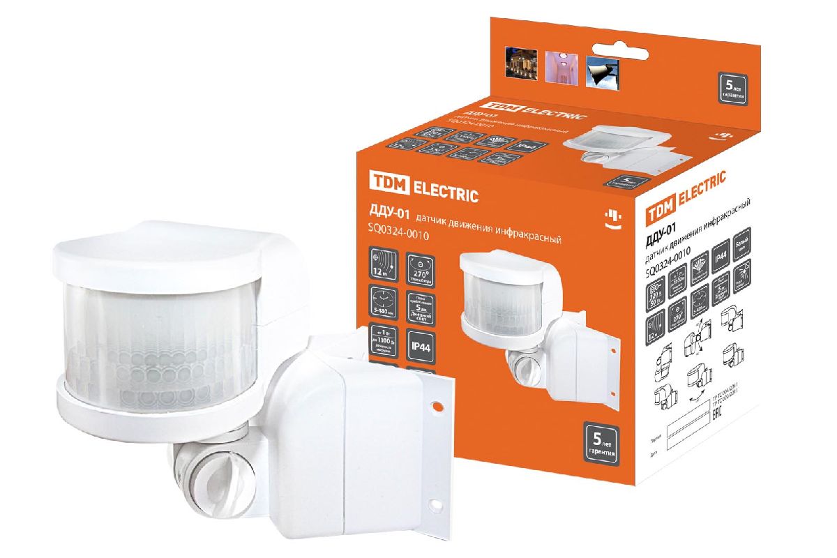 Датчик движения инфракрасный TDM Electric ДДУ-01 SQ0324-0010