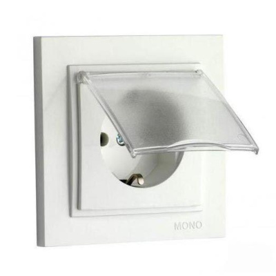 Розетка с заземлением с крышкой Mono Electric Despina 16А 250В слоновая кость 102-010021-118