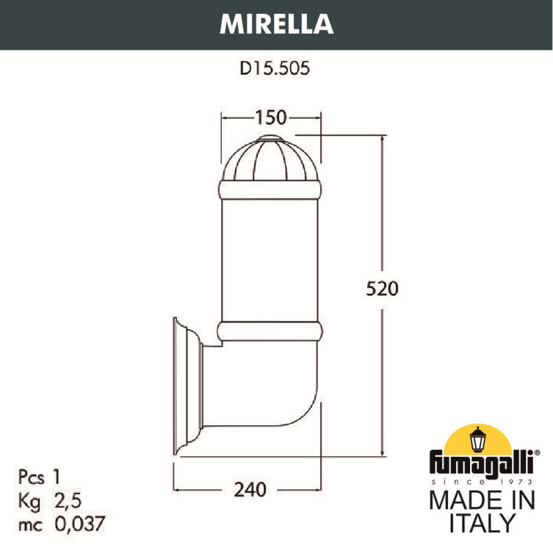Настенный светильник Fumagalli Sauro D15.505.000.WYF1R
