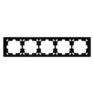 Рамка серия FD 5-постовая, цвет Черный матовый (soft touch) Jasmart FD1005PBM